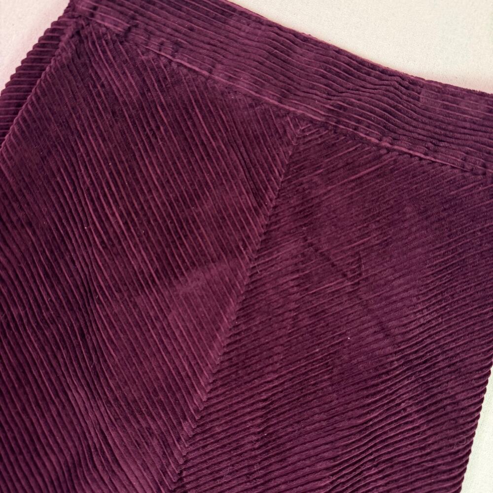 Gap Burgundy Chevron Corduroy A-Line Knee Length Skirt Women's 12 Millenial Y2K